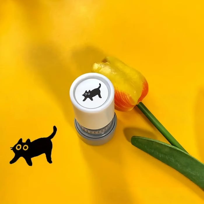 🔥Last Day - 49% OFF 🎁Cat Pattern Stamp, 5 Counts/set Round Self-inking Stamp