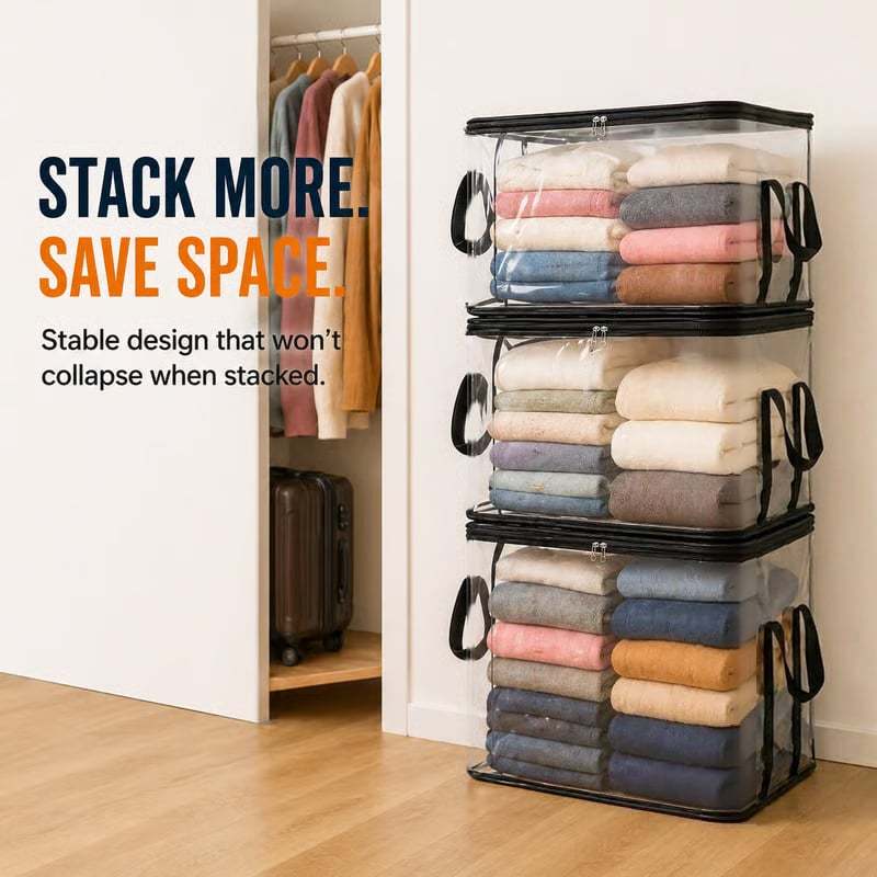 🎁 Mother's Day Sale 49% OFF - Large Heavy-Duty Thick Clear Storage Bag for Clothes, Moving & Storage