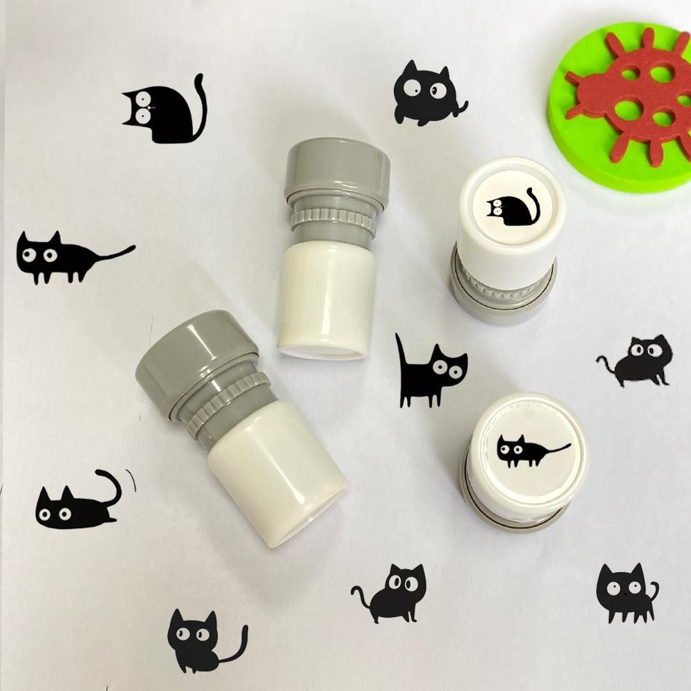 🔥Last Day - 49% OFF 🎁Cat Pattern Stamp, 5 Counts/set Round Self-inking Stamp