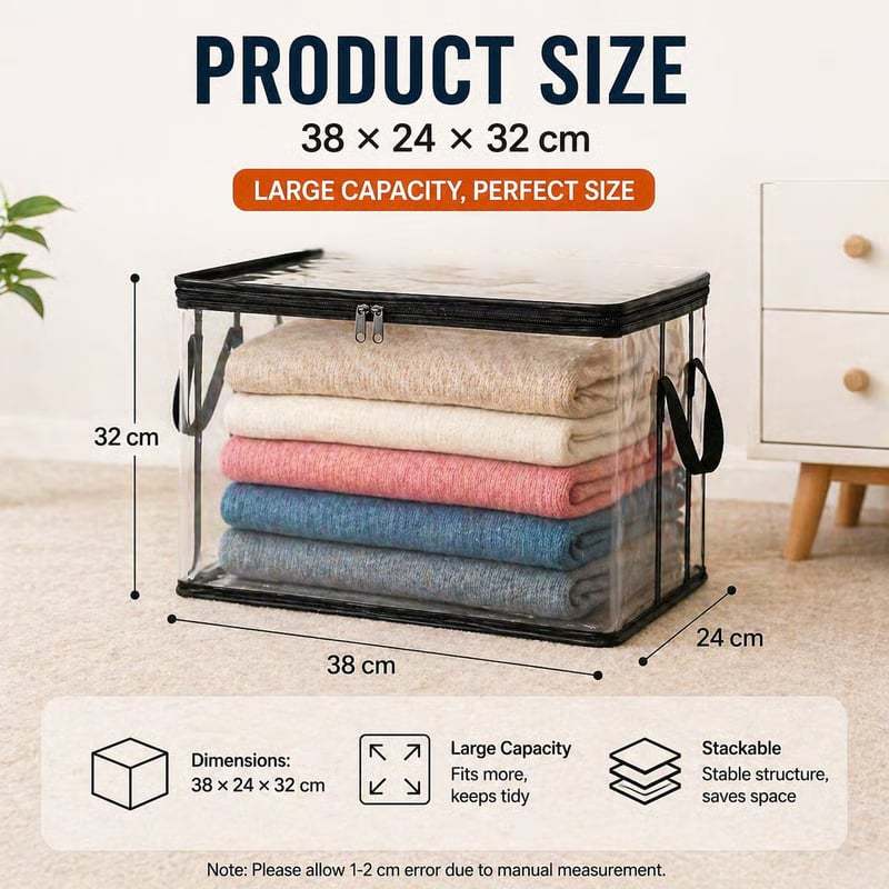 🎁 Mother's Day Sale 49% OFF - Large Heavy-Duty Thick Clear Storage Bag for Clothes, Moving & Storage