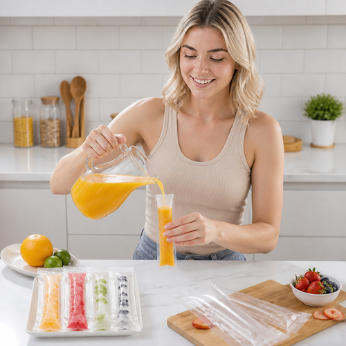 ✨Practical DIY Ice Pop Bags – Self-Sealing Disposable Molds for Homemade Ice Sticks