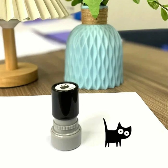 🔥Last Day - 49% OFF 🎁Cat Pattern Stamp, 5 Counts/set Round Self-inking Stamp